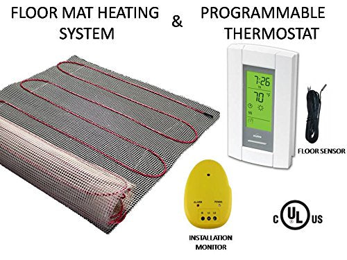 15 Sqft Mat, Electric Radiant Floor Heat Heating System with Aube Digital Floor Sensing Thermostat