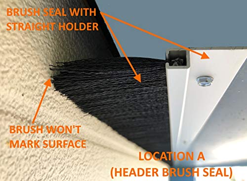 2" Brush Seal Kit for 12' Wide x 12' high Roll-up Door, Sectional Steel Door, Commercial Door, High Speed Fabric Door