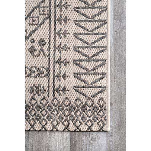 nuLOOM Kandace Tribal Indoor/Outdoor Area Rug, 7' 6" x 10' 9", Ivory