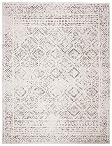 SAFAVIEH Tulum Collection TUL264A Moroccan Boho Distressed Non-Shedding Living Room Bedroom Dining Home Office Area Rug, 8' x 10', Ivory / Grey