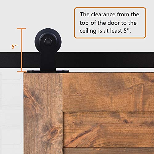 CCJH 10.5FT Sliding Barn Door Hardware Kit, Heavy Duty, Smoothly and Silently, Easy to Install, Fit 31.5" Width Double Door Panel, T-Shaped Style Black