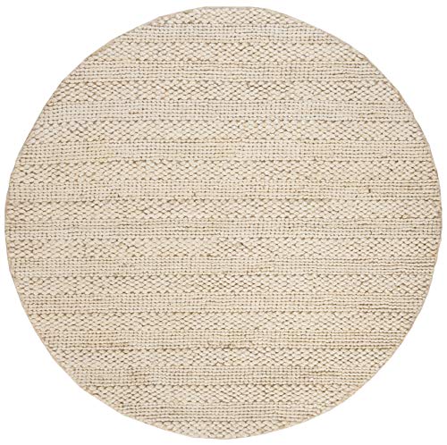 Safavieh Natural Fiber Collection NF212D Hand-woven Jute Area Rug, 6' x 6' Round, Bleach