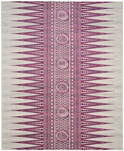 Safavieh Evoke Collection EVK226F Modern Bohemian Area Rug, 8' x 10', Ivory/Fuchsia