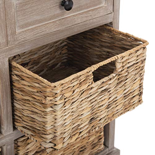 Safavieh American Homes Collection Herman Whitewash Wicker Basket Storage Unit