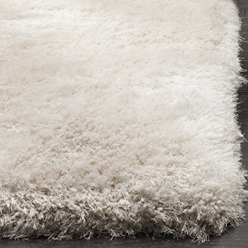 Safavieh Luxe Shag Collection SGX160B Handmade Glam 3.2-inch Extra Thick Area Rug, 10' x 14', Bone