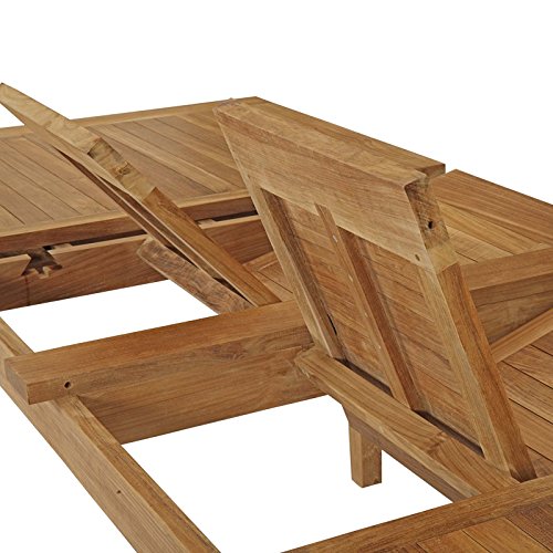 Modway EEI-2714-NAT Marina Premium Grade A Teak Wood Outdoor Patio Extendable, Dining Table, Natural