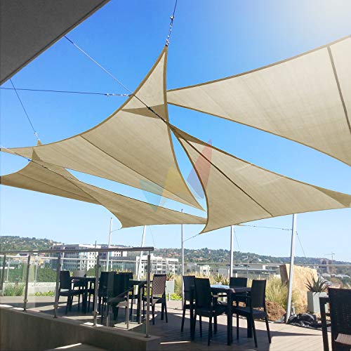 Windscreen4less 24' x 24' x 33.9' Triangle Sun Shade Sail - Solid Canary Yellow Durable UV Shelter Canopy for Patio Outdoor Backyard Included Free Pad Eyes - Custom Size (3 Year Warranty)