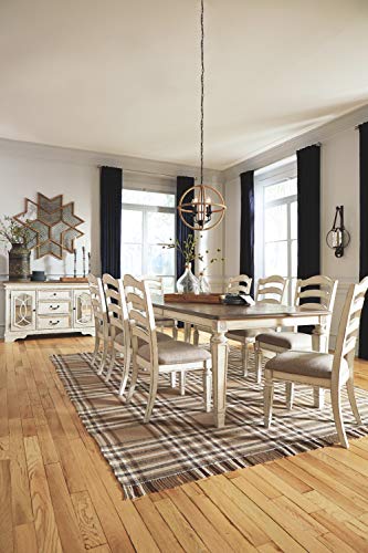 Signature Design by Ashley Realyn French Country Dining Extension Table, Seats up to 8, Chipped White