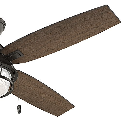 Hunter Indoor / Outdoor Ceiling Fan with LED Light and pull chain control - Ocala 52 inch, Nobel Bronze, 59214