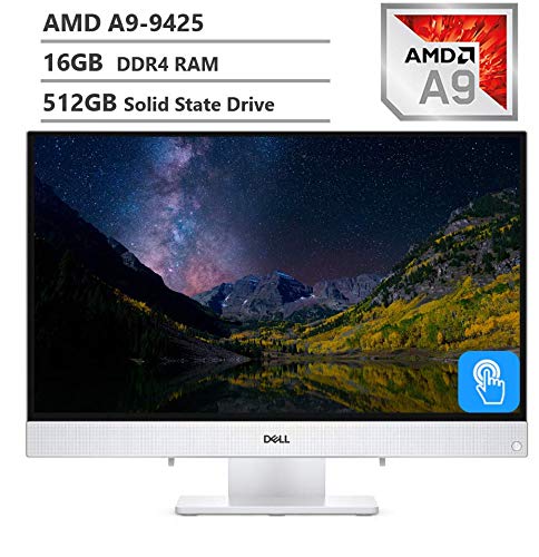 2019 Dell All in One  Desktop Computer 23.8 inchAMD A9-9425, 16GB RAM, 512GB SSDWireless Keyboard and Mouse, Win10