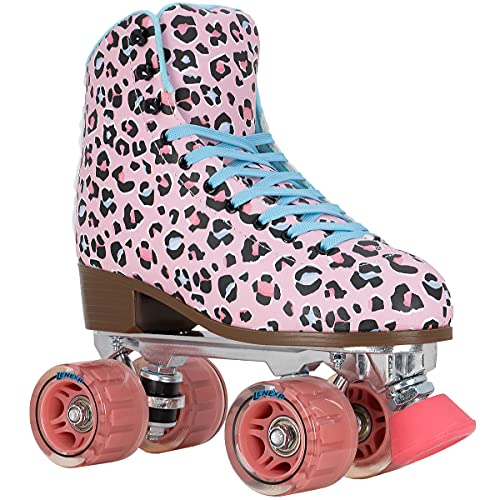 Lenexa Savanna Roller Skates for Ladies - Indoor/Outdoor Quad Skates for Women and Girls (Pink, Ladies 6)