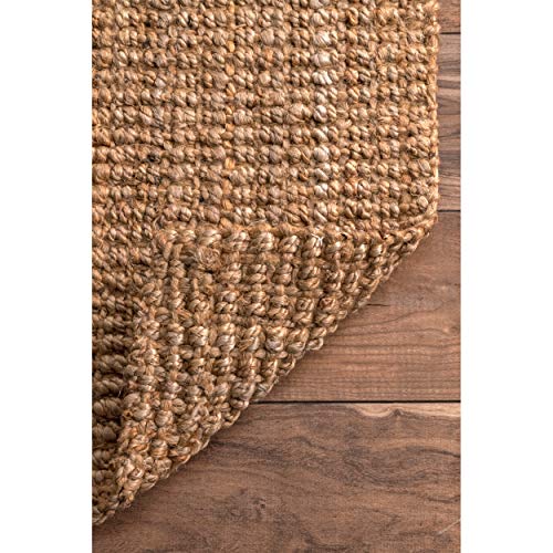 nuLOOM Ashli Handwoven Solid Jute Rug, 8' 6" x 11' 6", Natural