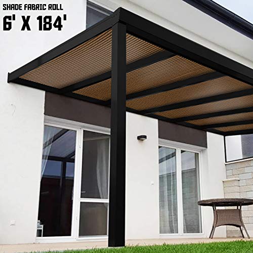 TANG Sunshades Depot 6'x184' Shade Cloth Brown Fabric Roll Up to 95% Blockage UV Resistant Mesh Net for Outdoor Backyard Garden Plant Barn Greenhouse Weddings Placemat Crafts Decorate Swing