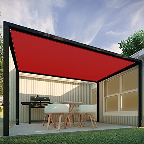 Patio Paradise 13' x 32' Straight Edge Sun Shade Sail, Red Rectangle Outdoor Shade Cloth Pergola Cover UV Block Fabric - Custom 3 Year Warrenty