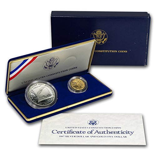 1987 2-Coin Commem Constitution Proof Set (w/Box & COA) About Uncirculated