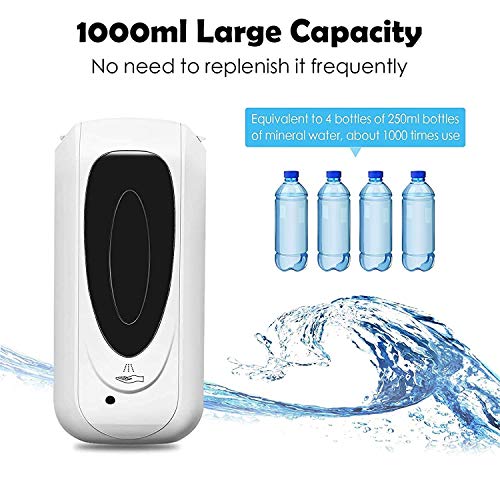 1000ML Automatic Touchless Universal Hand Sanitizer Dispenser Soap Dispenser, 35.4-56 Inches Stainless Steel Floor Stand Station Kit Adjustable Mist Spray Machine for Offices Schools