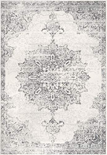 nuLOOM Leola Vintage Medallion Area Rug, 8' x 10', Grey