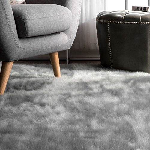 nuLOOM Cloud Faux Sheepskin Soft & Plush Shag Rug, 7' 6" x 9' 6", Grey