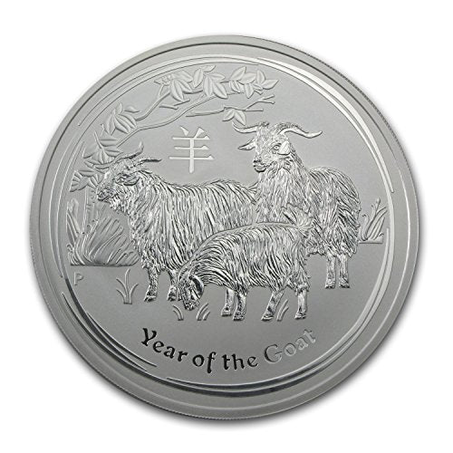 2015 AU Australia 10 oz Silver Lunar Goat BU Silver Brilliant Uncirculated