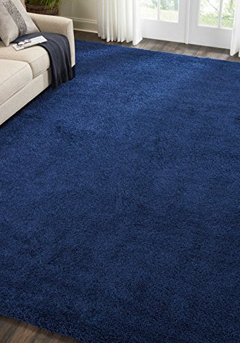 Nourison  Malibu Shag Area Rug, 9'x12' , Navy