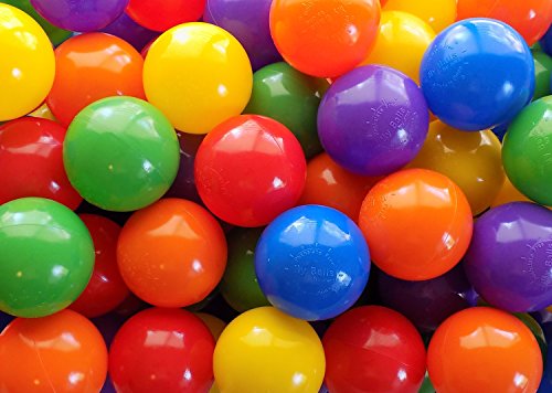 My Balls Pack of 500 Jumbo 3" Crush-Proof Ball Pit Balls - 5 Bright Colors, Phthalate Free, BPA Free, PVC Free, Non-Toxic, Non-Recycled Plastic (Standard Grade, Pack of 500)