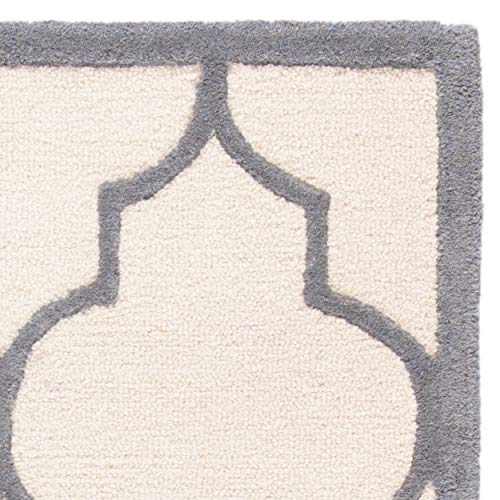 Safavieh Cambridge Collection CAM134Y Handmade Moroccan Wool Area Rug, 9' x 12', Ivory/Silver