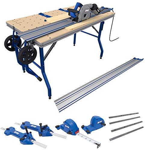 Kreg ACS3000 Adaptive Cutting System Super Kit Plunge Saw 2 62" Guide Tracks, Track Connectors, Rip Guides, Parallel Guides & Project Table (SUPERKIT)