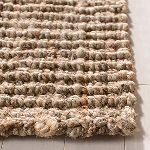 Safavieh Natural Fiber Collection NF447M Handmade Chunky Textured Premium Jute 0.75-inch Thick Runner, 2'6" x 14' , Grey