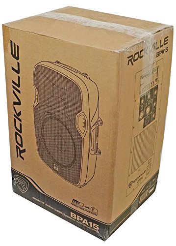 (2) Rockville BPA15 15" Professional Powered 800 Watt DJ PA Speakers w Bluetooth