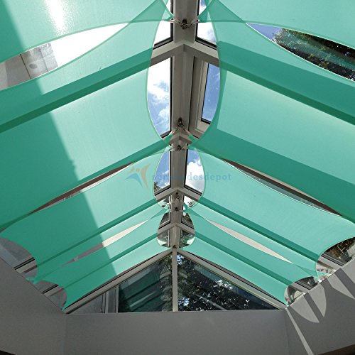 TANG Sunshades Depot 9' x 20' Solid Turquoise Green Sun Shade Sail, Rectangle Permeable Canopy CustomSize Available Commercial Standard 180 GSM HDPE