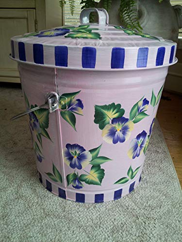 10 Gallon Hand Painted Decorative Trash Can Garbage Can