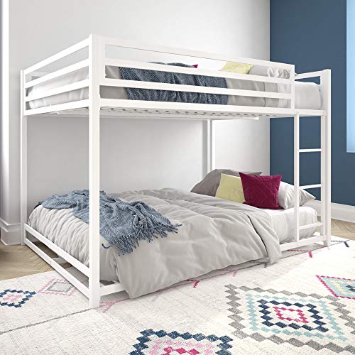 DHP Miles Metal Bunk Bed, White, Full over Full