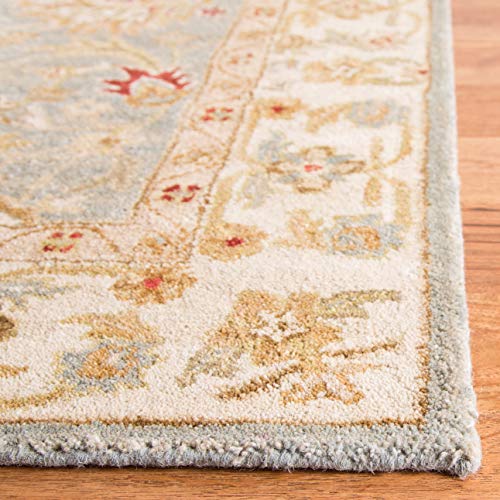 Safavieh Antiquities Collection AT822A Handmade Traditional Oriental Grey Blue and Beige Wool Area Rug (8' x 10')