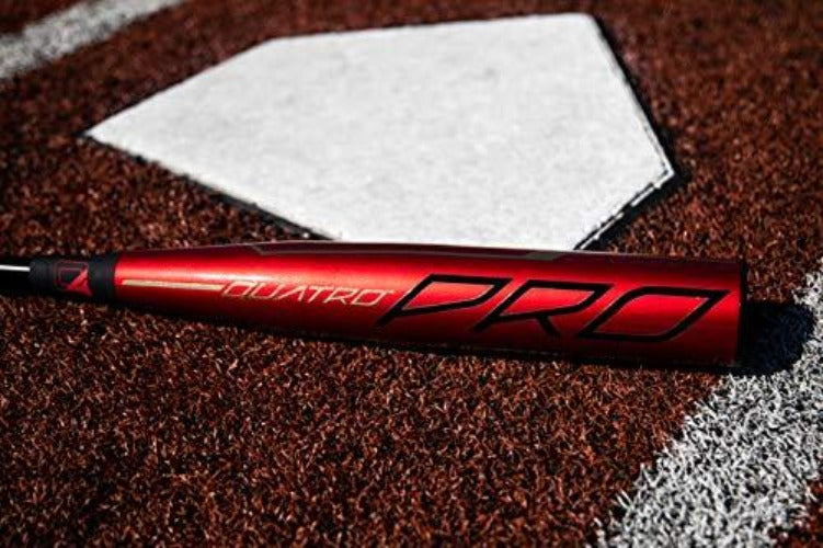 Rawlings 2020 Quatro Pro USSSA Baseball Bat, 27 inch (-10), red, gold, black (UTZQ10-27/17)