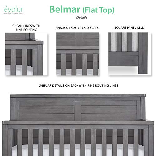 Evolur Belmar Flat 5 in 1 Convertible Crib