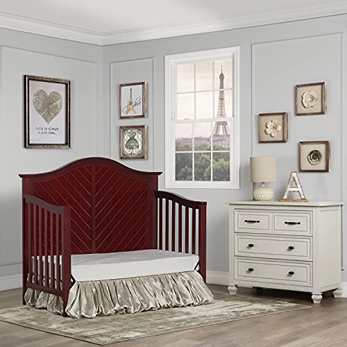 Dream On Me Ella 5-in-1 Convertible Crib in Cherry, Greenguard Gold Certified