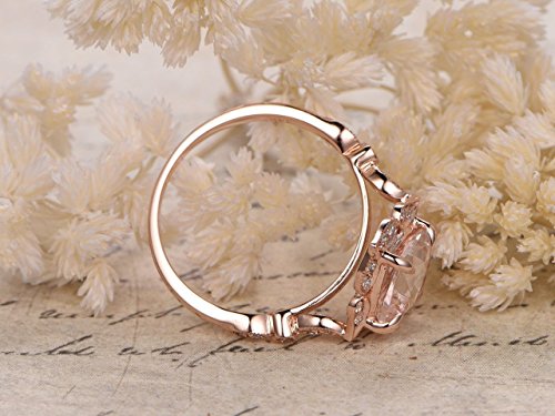 1.25 Carat Antique Design Round cut Morganite and Diamond Engagement Ring for Women In Rose Gold