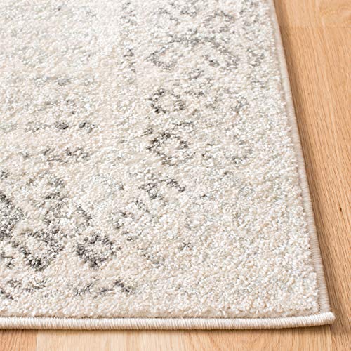 SAFAVIEH Tulum Collection TUL264A Moroccan Boho Distressed Non-Shedding Living Room Bedroom Dining Home Office Area Rug, 8' x 10', Ivory / Grey