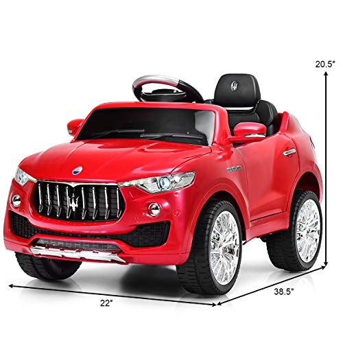 Costzon Kids Ride On Car, Licensed Maserati Battery Powered Vehicle, Parental Remote Control and Manual Modes Swing Function Red