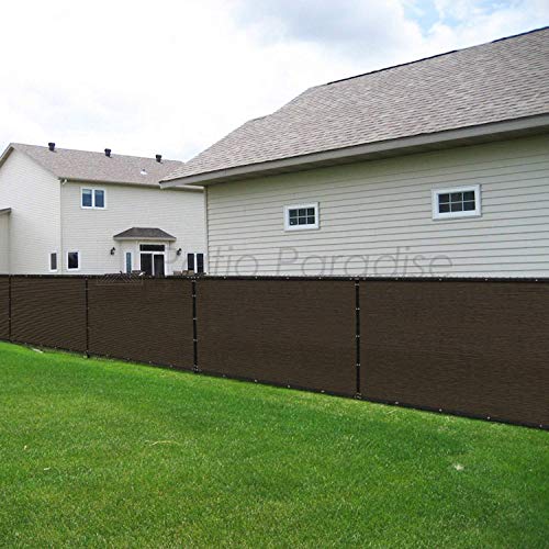 Patio Paradise 6' x 92' Brown Fence Privacy Screen, Commercial Outdoor Backyard Shade Windscreen Mesh Fabric with Brass Gromment 90% Blockage- 3 Years Warranty (Customized