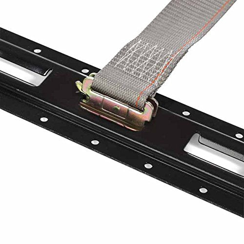 20 E Track Ratchet Tie-Down Cargo Straps, 2" x 16' Durable Ratcheting Strap Cargo TieDowns, Heavy Duty Grey Polyester Tie-Downs, ETrack Spring Fittings…