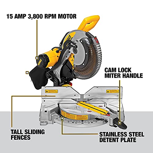 DEWALT Miter Saw, Double-Bevel, Compound, 12-Inch, 15-Amp (DWS716)