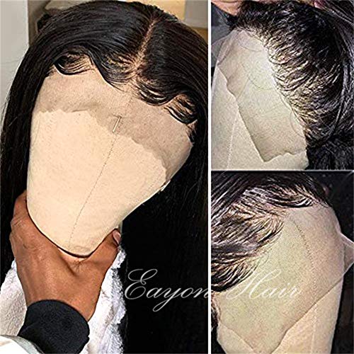 Eayon 360 Lace Frontal Wigs Natural Straight Brazilian Remy Human Hair Lace Wigs with Baby Hair for Women 22inch Natural Color 150% Density