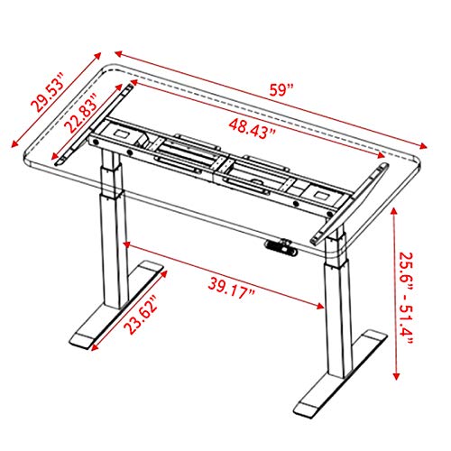 ApexDesk Flex Series 60" Electric Height Adjustable Standing Desk w/Memory Preset Controller Light Cherry Top and Black Frame