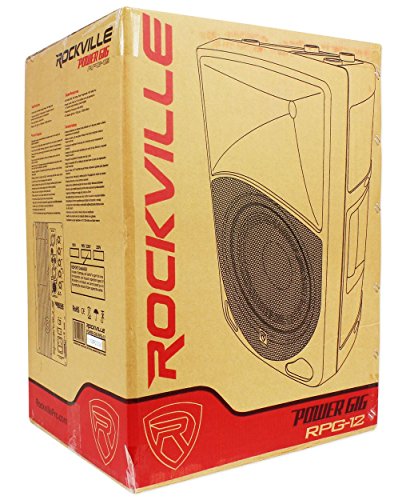 (2) Rockville RPG12 12" Powered PA Speakers+Active 15" Subwoofer+Stands+Cables