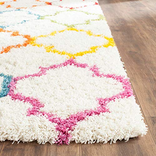 Safavieh Kids Shag Collection SGK569A Ivory and Multi Area Rug (8'6" x 12')