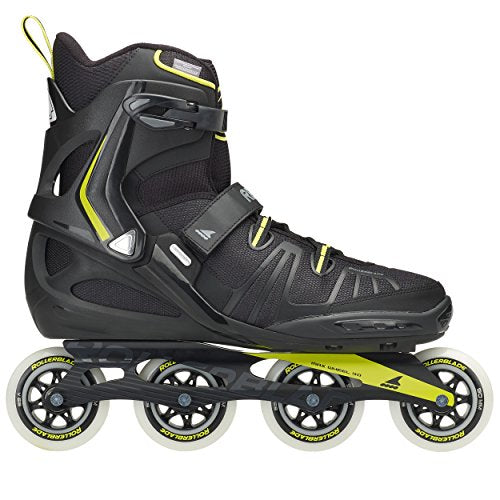 Rollerblade RB XL Men's Adult Fitness Inline Skate, Black and Lime, High Performance Inline Skates, 17.5