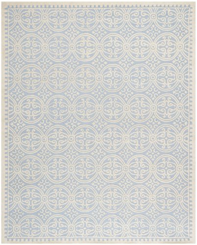 Safavieh Cambridge Collection CAM123A Handmade Moroccan Wool Area Rug, 7'6" x 9'6", Light Blue/Ivory