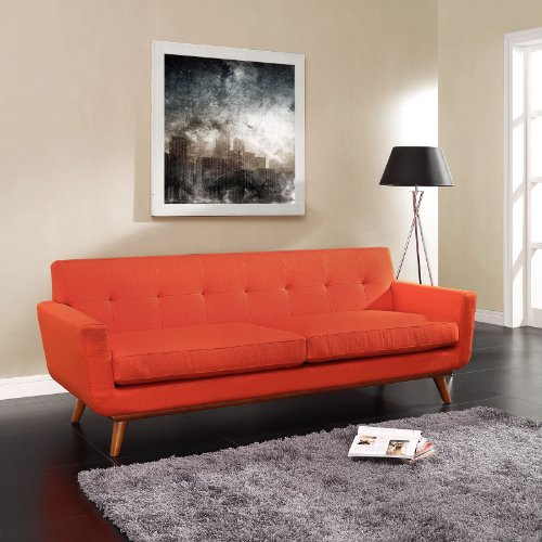 Modway Engage Upholstered Sofa in Sunny