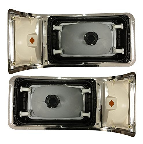 Headlight Set Driver and Passenger Side (Fit: Mack CH613 SFA Hood Truck 1990-2017 )